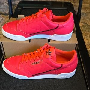 Adidas Originals Continental 80 "Shock Red" - Men's Retro Leather Sneakers Sz 13